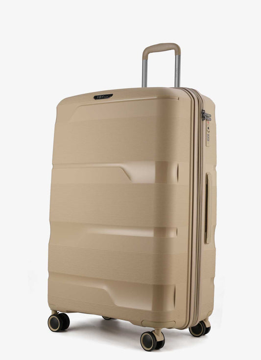 Σετ 3 βαλίτσες V&V Travel Metallo (20″/24″/28″)- 3 κομματιών - Μπεζ