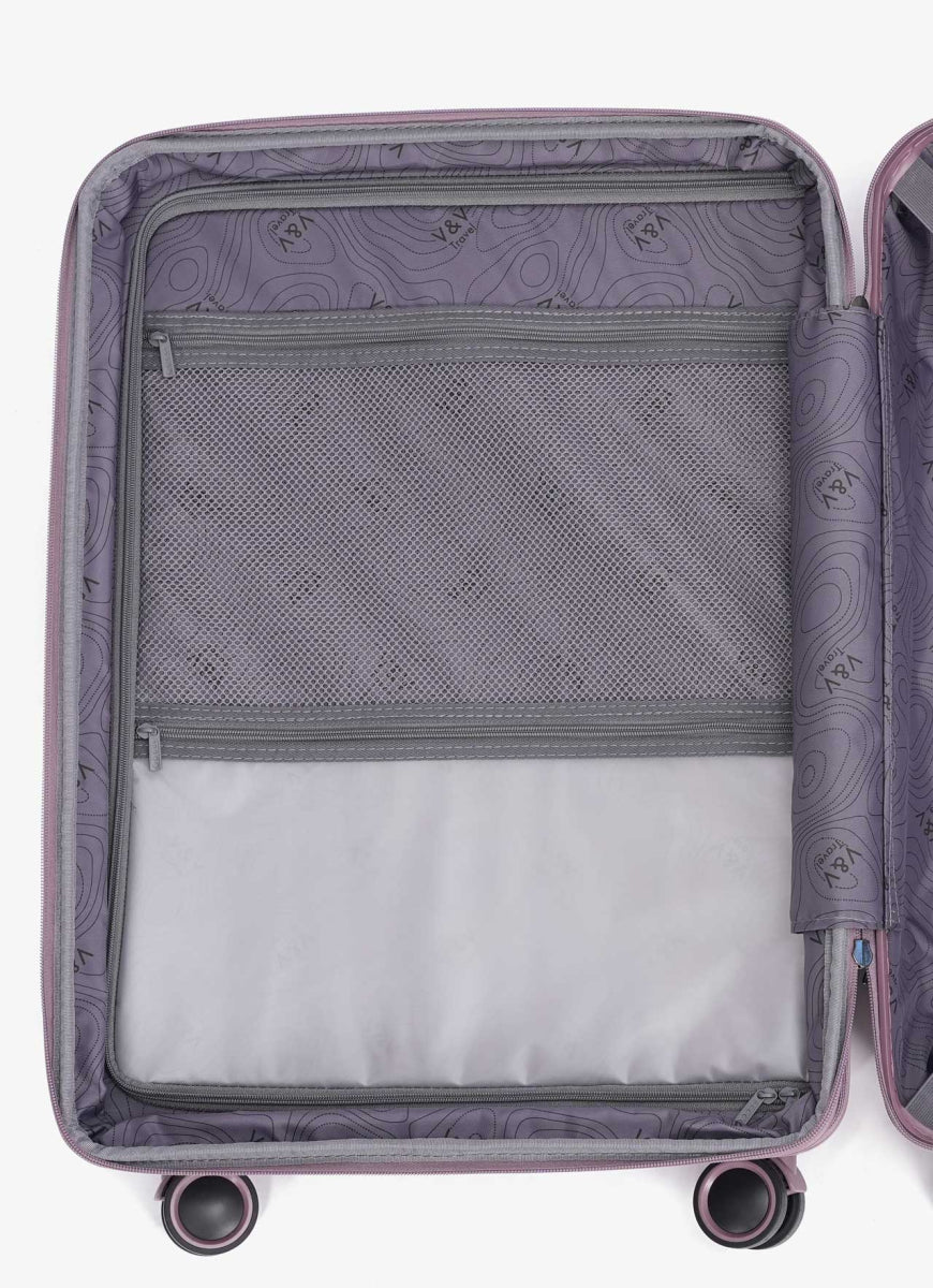 Σετ 3 βαλίτσες V&V Travel Metallo (20″/24″/28″) 3 κομματιών - Violet