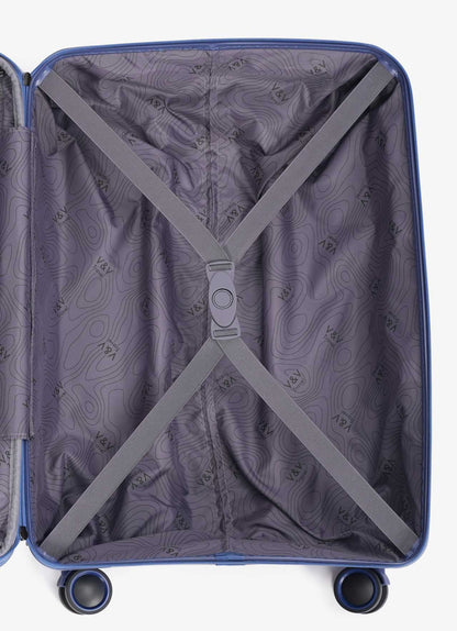 Σετ 3 βαλίτσες V&V Travel Metallo (20″/24″/28″) - 3 κομματιών - Μπλε