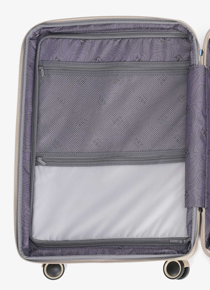 Σετ 3 βαλίτσες V&V Travel Metallo (20″/24″/28″)- 3 κομματιών - Μπεζ