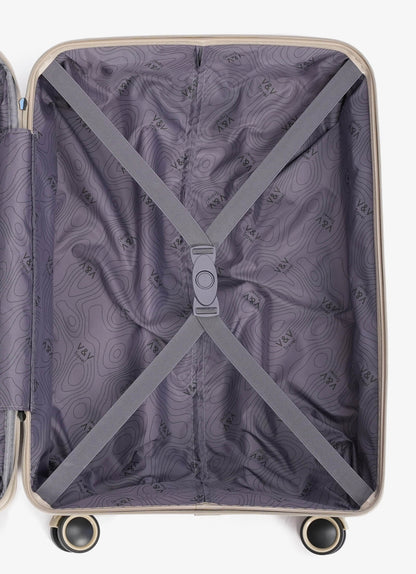 Σετ 3 βαλίτσες V&V Travel Metallo (20″/24″/28″)- 3 κομματιών - Μπεζ