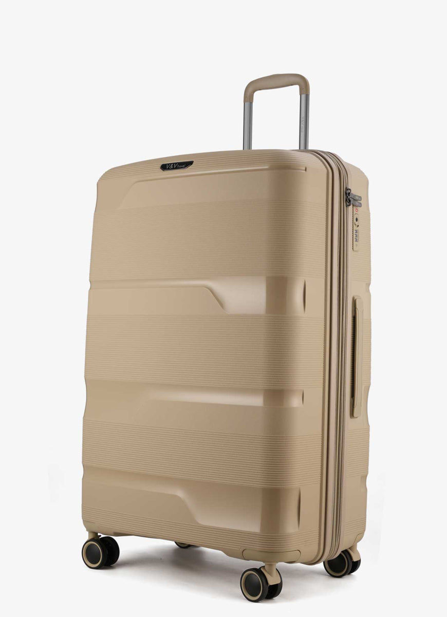 Σετ 3 βαλίτσες V&V Travel Metallo (20″/24″/28″)- 3 κομματιών - Μπεζ